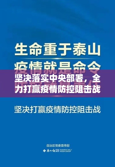 坚决落实中央部署，全力打赢疫情防控阻击战